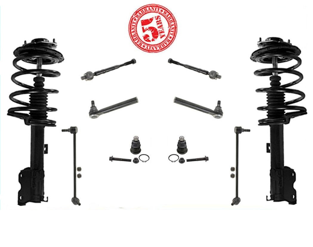 Front Complete Struts Ball Joints TIe Rods & Links For 2003 2004 Nissan Murano