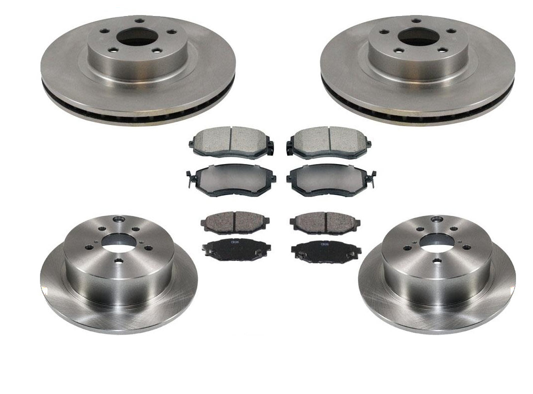 Fits 2012-2015 Subaru Impreza Sedan 2.0L Non Turbo Frt & R Rotors & Ceramic Pads