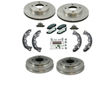 Sentra 02-06 1.8L 4 Stud Frt Rotores Pastillas de freno Tambores Zapatas de freno Cilindros 9 piezas