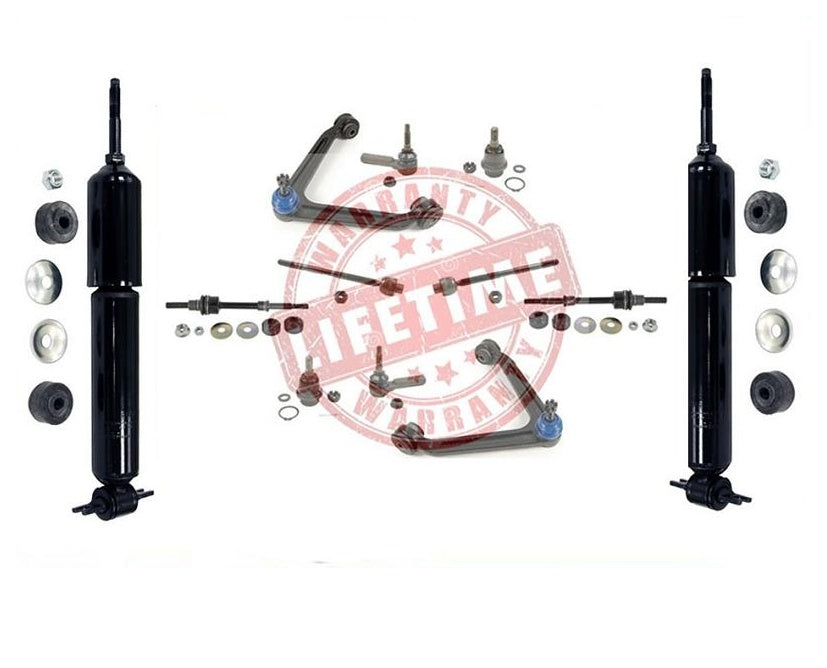 02-05 Ram 1500 4x2 Upp Control Arm Low Ball Joint In out Tie Rods Sway Shocks 12