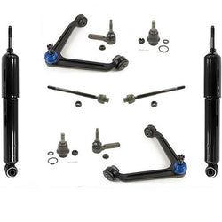 02-05 Ram 1500 4x4 Upp Control Arm Low Ball Joint In & Out Tie Rods Shocks 10Pc