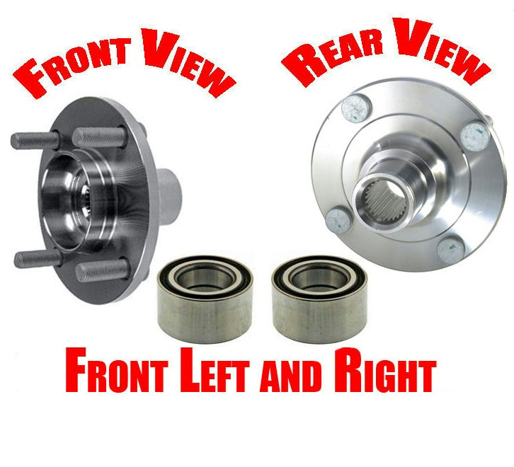 L & R Front Wheel Hub & Bearing 510061 PTC 63072K fits 00-06 1.8L 2.0L Sentra