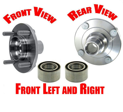 L & R Front Wheel Hub & Bearing 510061 PTC 63072K fits 00-06 1.8L 2.0L Sentra