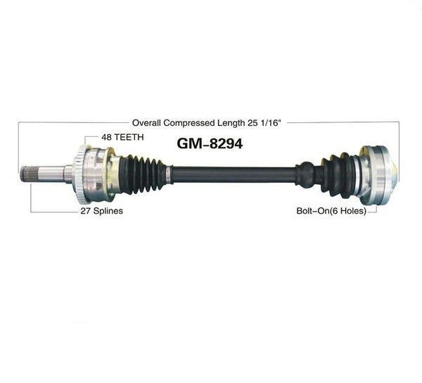 CV DRIVE AXLE SHAFT ASSEMBLY REAR Fits for 1997-2001 Cadillac Catera REAR
