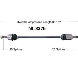 CV DRIVE AXLE SHAFT ASSEMBLY FRONT RIGHT SIDE FOR 12-13 NISSAN VERSA SEDAN STAND