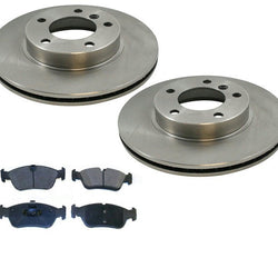 Front Brake Rotors Rotor Semi-Metallic Pads Fits For 03-05 Z4 Roadster 2.5L