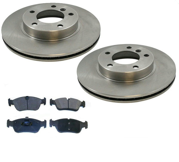 Front Brake Rotors Rotor Semi-Metallic Pads Fits For 03-05 Z4 Roadster 2.5L