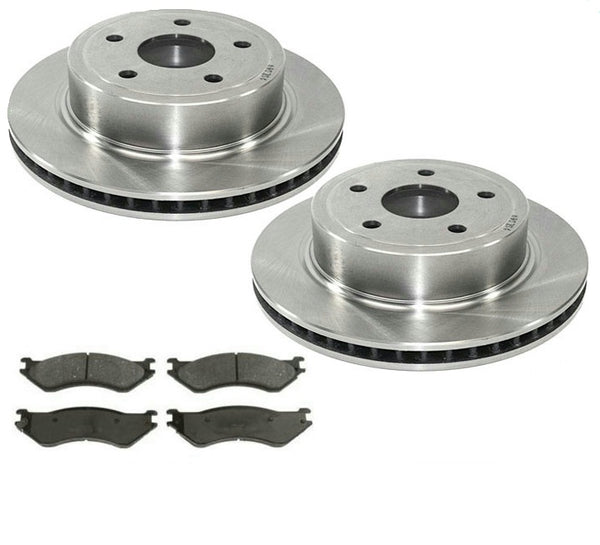 2004-2006 Ram SRT10 Pick Up With 8.3L V10 (2) REAR Brake Rotors & Ceramic Pads