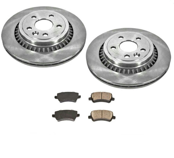 Fits For 2010-2017 Volvo XC60 Rear Brake Rotors & Ceramic Rear Pads