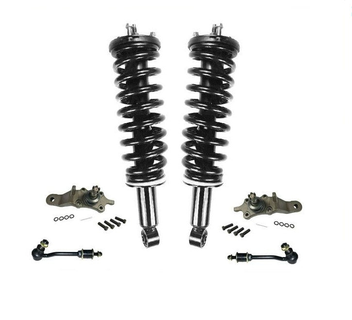 03-07 Sequoia F Coil Spring Strut Mount Lower Ball Joints Sway Bar Links 6Pc