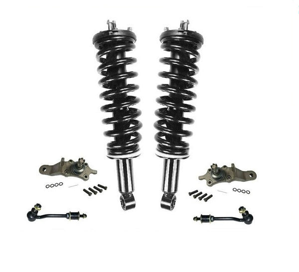 03-07 Sequoia F Coil Spring Strut Mount Lower Ball Joints Sway Bar Links 6Pc