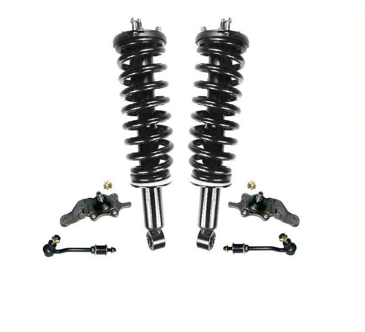 01-02 Sequoia F Coil Spring Strut and Mount Lower Ball Joints Sway Bar Links 6Pc