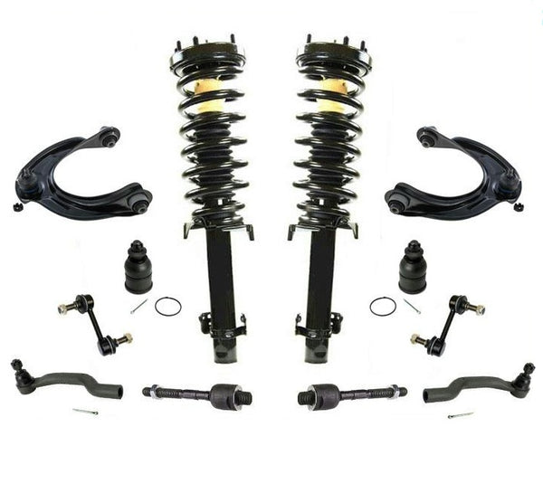 Front Struts Upper Arms Tie Rods Ball Joints Links For 08-12 Accord 2.4L 12Pc