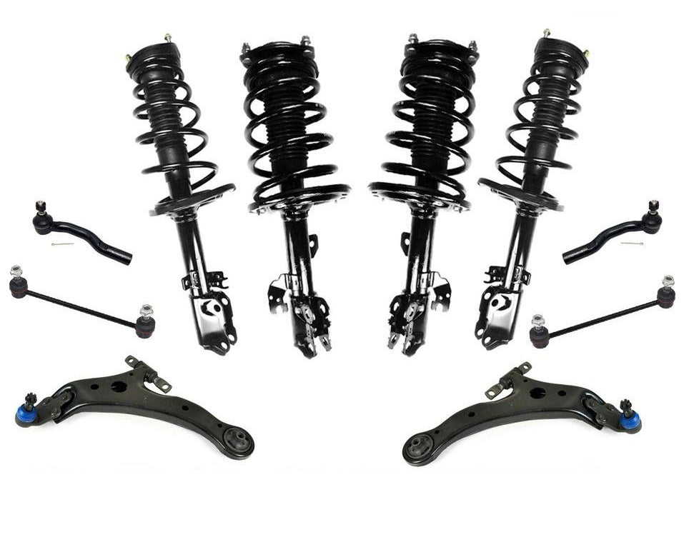 07-11 Camry V6 3.5L All Control Arms Coil Spring Strut and Mount 10p