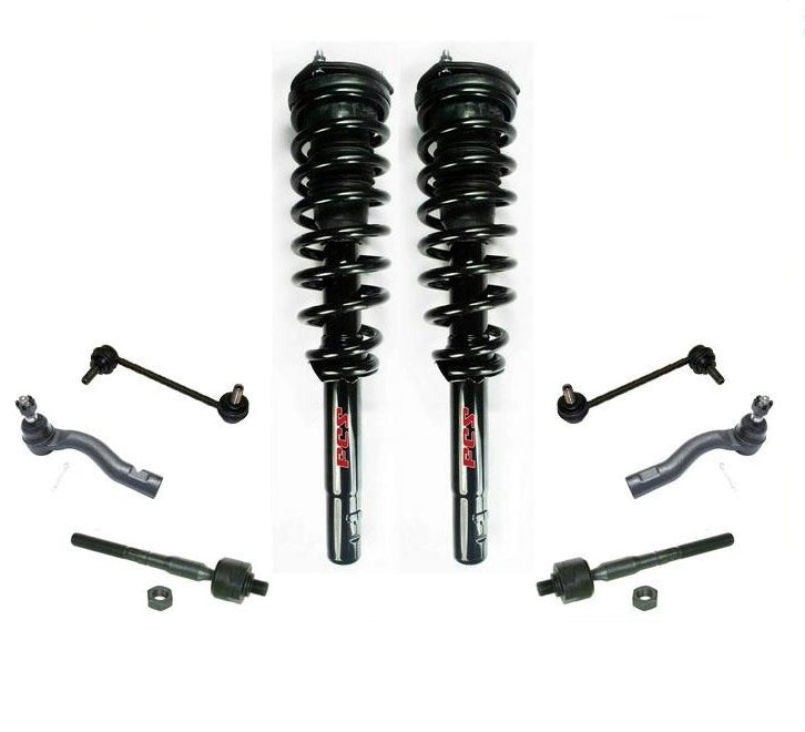 For 10-12 Fusion 2.5L FWD 16 17 Rims F Coil Spring Strus Tie Rods Sway Bar 8pc