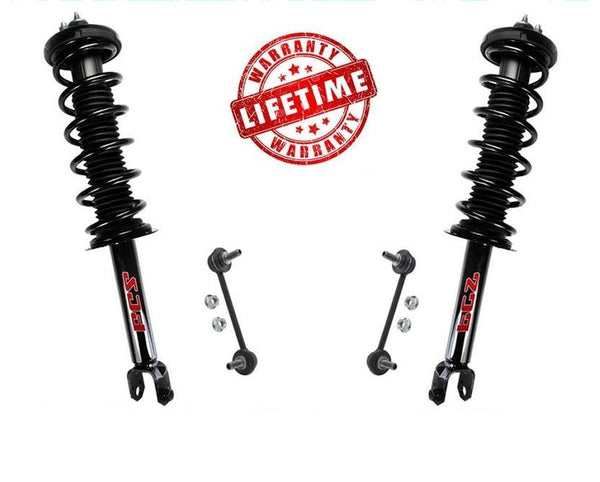 Fits Honda 08-12 Accord W/ Automatic Trans Rear Complete Struts & Sway Bar Links