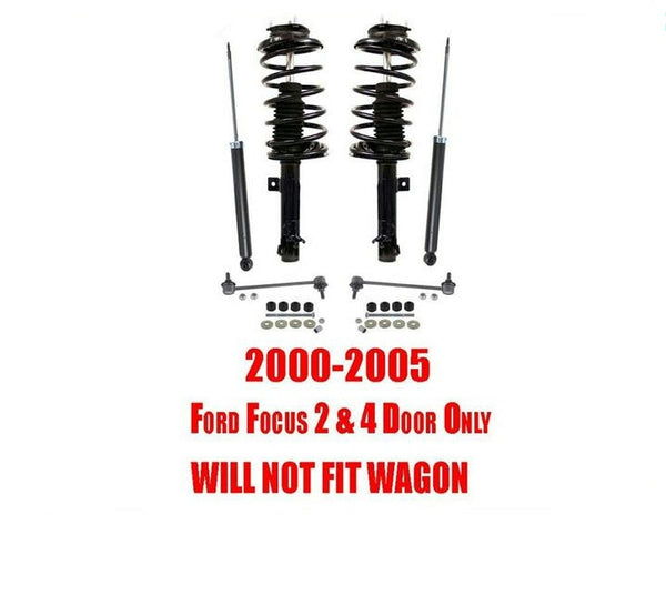 Puntales delanteros completos Amortiguadores traseros y enlaces de barra estabilizadora Focus 2.0L 00-05 No Wagon