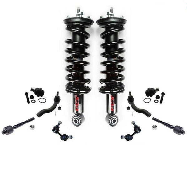 Strut Coil Springs Sway Bar Links Tie Rods Ball Jts 05-13 Frontier 6cyl 4WD 10Pc