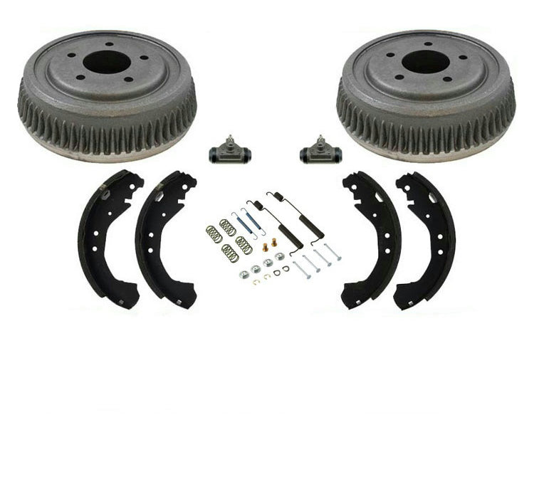 Rear Brake Drum Drums Shoes For 1992-1999 Chevy C1500 2 Wheel Drive Pick Up 6pc