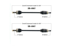 (2) Rear Axle Shafts Complete For A 08-14 Tribeca & 06-07 B9 Tribeca REAR