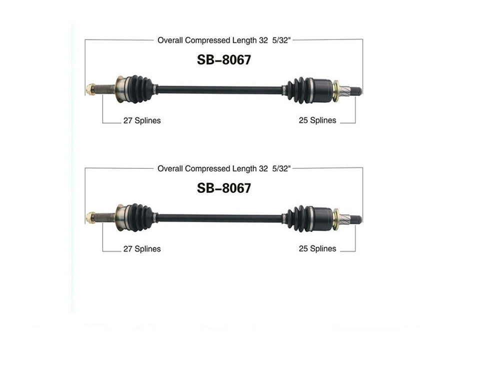 (2) Rear Axle Shafts Complete For A 08-14 Tribeca & 06-07 B9 Tribeca REAR