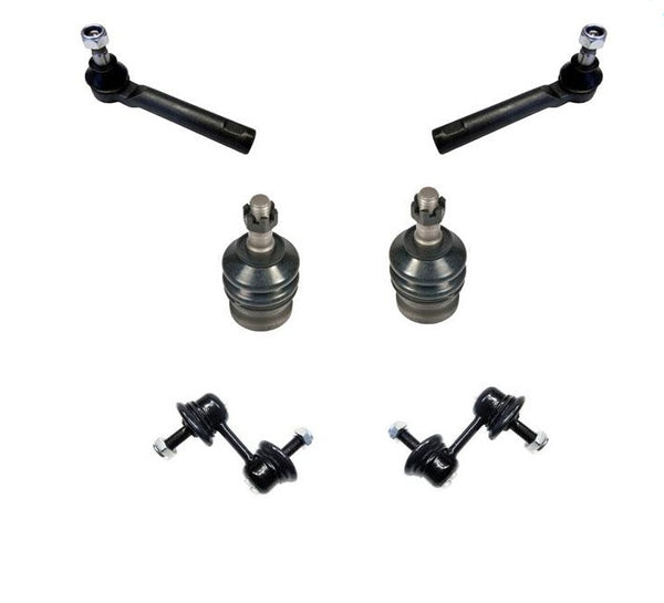 Fits for 03-13 Forester Lower Ball Joints Outer Tie Rods Sway Bar Links 6Pc Kit