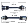 Para Allroad Quattro 01-2005 con transmisión automática (2) ejes delanteros CV