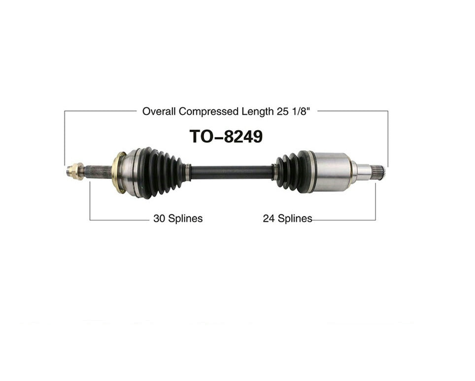 CV Axle Shaft Front Drivers Side TO-8249 08-13 Scion XB