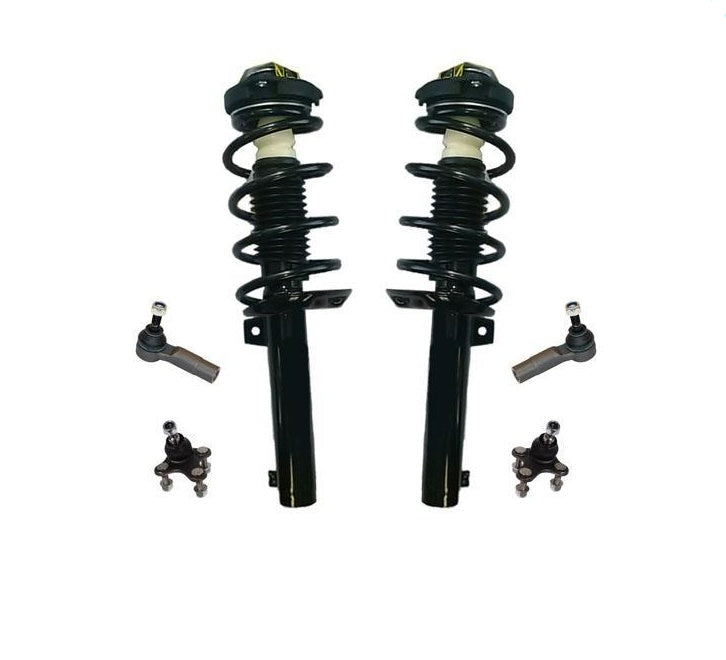 Para 10-14 VW GTi tracción delantera resortes de resorte delanteros puntales rótulas corbata 6 piezas