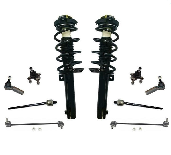 Para 10-14 VW GTi tracción delantera resortes de bobina delantera puntales rótulas corbata 10 piezas