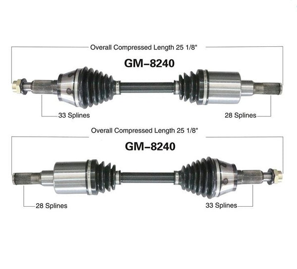 (2) New CV Drive Axle Shaft Fits Hummer H3, H3T 2006-10 Front Left & Right