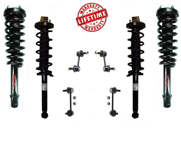 Front & Rear Complete Strut Assembly & Sway Bar Links For Acura TL 3.2L 04-08