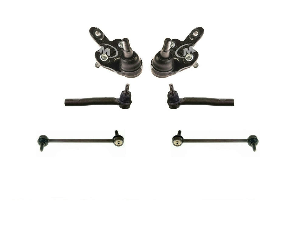 For 09-16 Venza 10-16 RX350 Lower Ball Joints Tie Rods Sway Bar Links 6pc