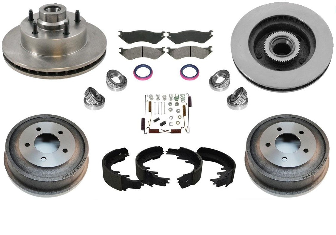 Fits 98-02 Dodge Ram 1500 Rotors & Pads Wheel Bearings Seals Drums Shoes Springs