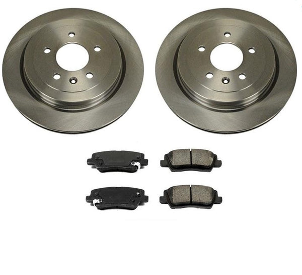 Fits For 13-16 Cadillac ATS Standard JE5 Brakes Rear Disc Rotors & Ceramic Pads