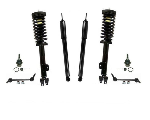 Puntales y amortiguadores de resorte helicoidal para cargador Magnum 05-10 300 RWD V6 Ball J Sway 8 piezas