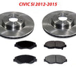 Fits Honda 12-15 Civic SI 2.4L Front Rotors & Ceramic Pads 31347 CD914
