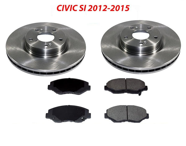 Fits Honda 12-15 Civic SI 2.4L Front Rotors & Ceramic Pads 31347 CD914
