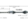 TO-8053 Brand New P/S Axle Camry 02-06 Solara 04-08 Highlander 01-07 FWD