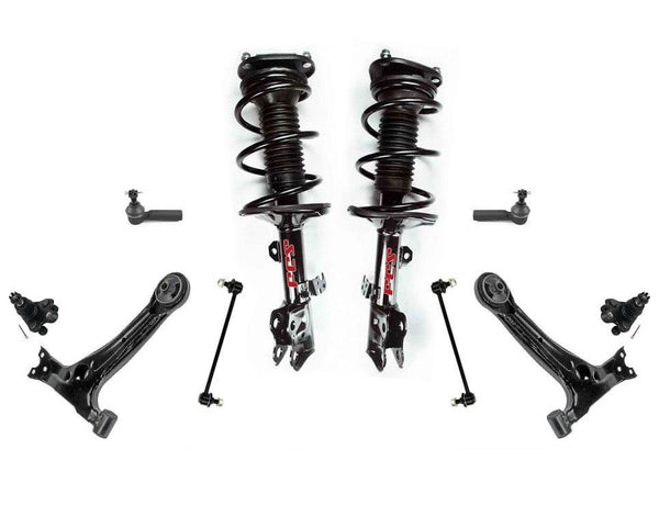 Puntales de resorte helicoidal delantero, varillas de amarre, rótulas 10P para 09-13 Matrix S 4x4 AWD