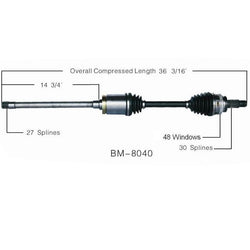 SurTrack BM8040 CV Axle Assembly Passengers Side Front For 06-07 525xi 530xi