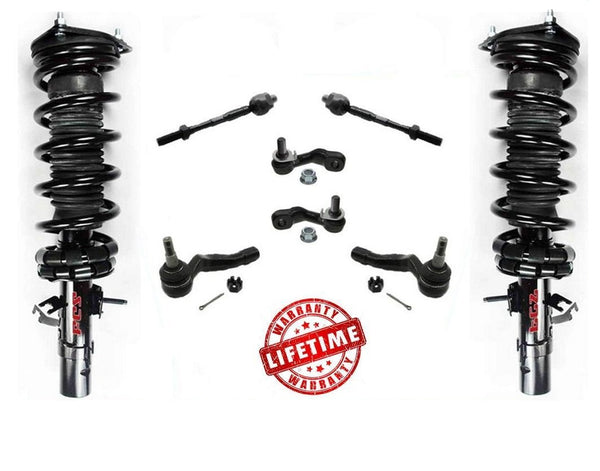 Front Complete Spring Strut Assembly Tie Rds Ball Joints For 04-06 G35 4Door AWD