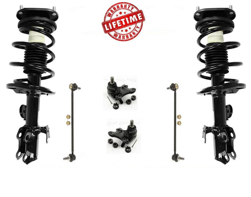 Se adapta a Scion XB 08-15, puntales delanteros completos, eslabones de barra estabilizadora y rótulas inferiores.