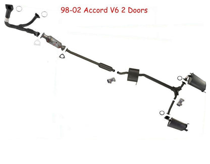 Sistema de escape Convertidor de tubo delantero Y Resonador y silenciadores Accord 98-02 V6 3.0L
