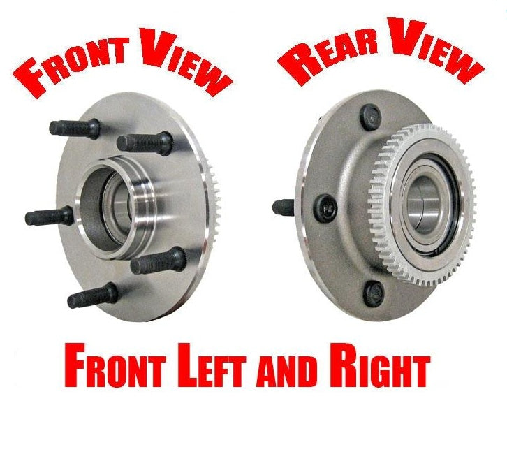 (2) FRT WHEEL BEARING AND HUB ASSM Fits 00-01 Ram 1500 Rear Wheel Drive Pick Up