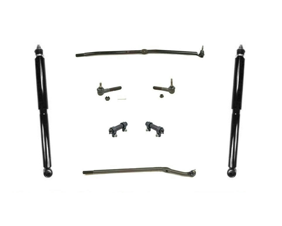 03-08 Dodge Ram Pick Up 2500 3500 4x4 Drag Link Tie Rod Rods Steering Shocks 9Pc