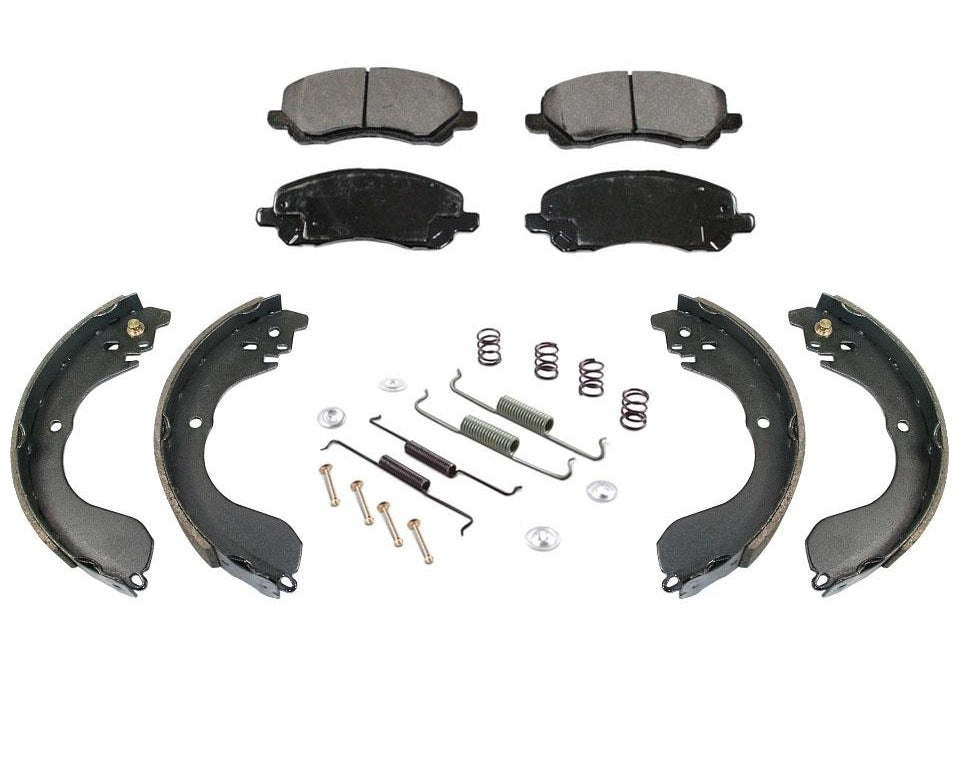 07-16 Compass With Rear Drum Brakes F Disc Pads Rear Brake Shoes Springs Kit 3pc