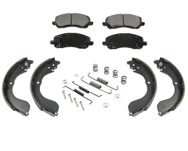 07-16 Compass With Rear Drum Brakes F Disc Pads Rear Brake Shoes Springs Kit 3pc
