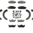 Front & Rear Brake Pads & Parking Brake Shoes Fits for Jeep Grand Cherokee 05-10