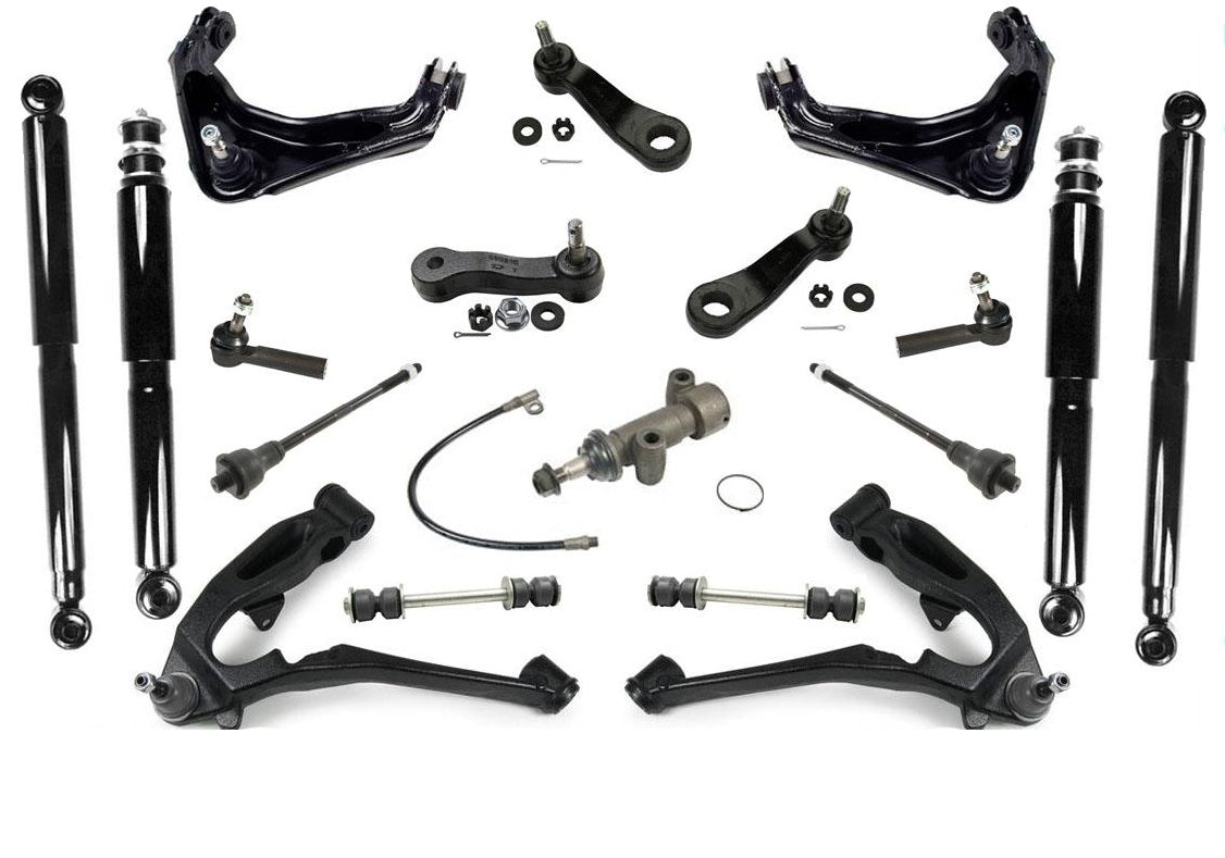 01-07 Silverado1500HD Control Arms Ball J Tie Rod Link Idler Pitman Shocks 18Pc